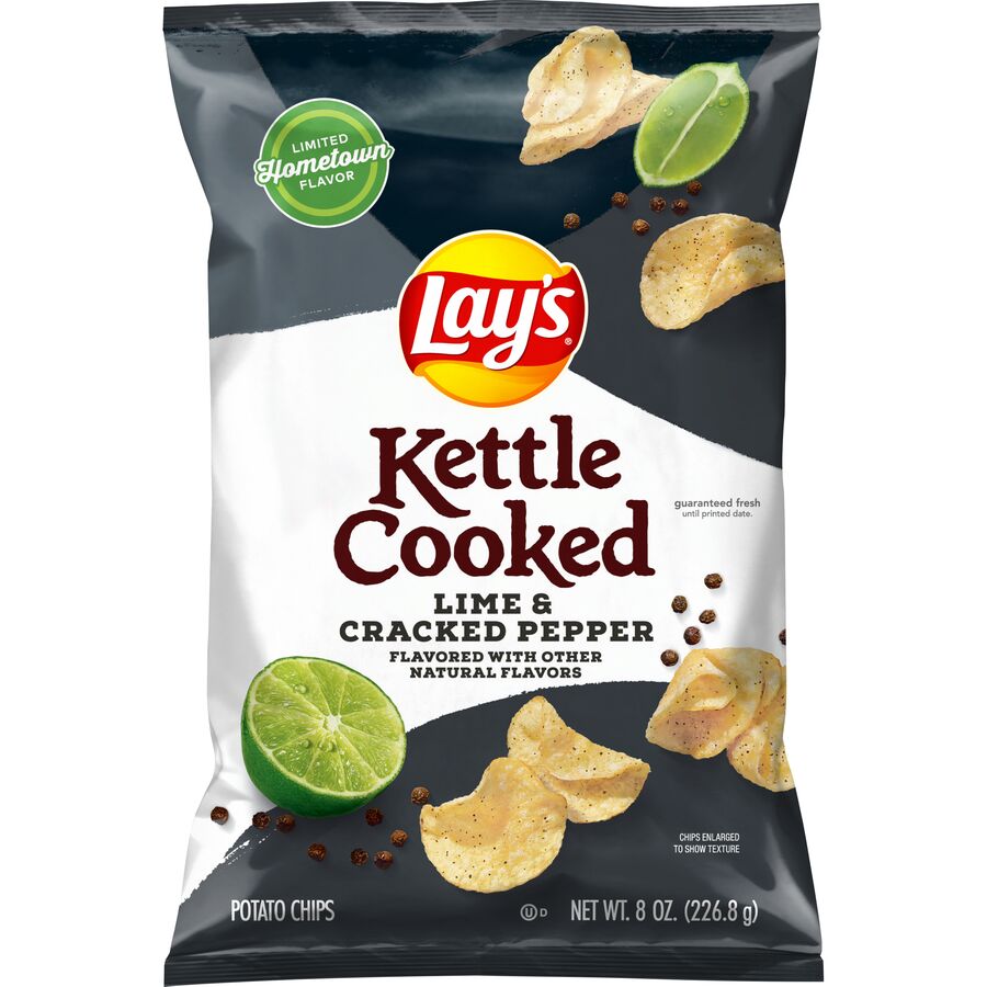 Lay's® Kettle Cooked Lime  & Cracked Pepper Flavored Potato Chips 000000000300041118_EA